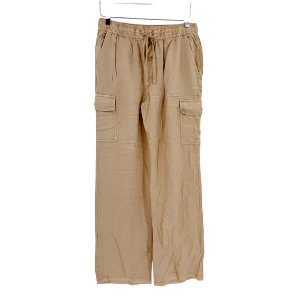 Sanctuary Pants Size L NEW Light Khaki Soft Relaxed Fit Straight Leg Cargo - Picture 3 of 8
